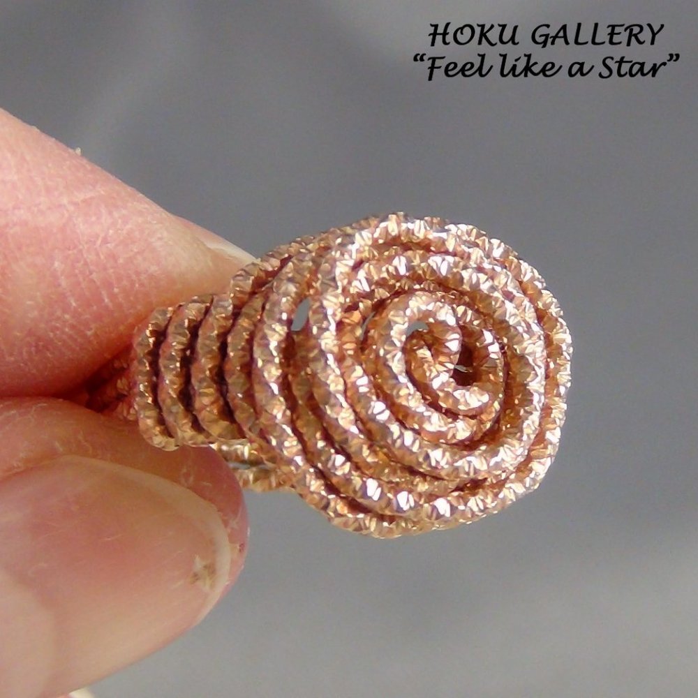 NWOT Wire wrapped Ring, of 16ga Rose Gold Filled Faceted Wire, Handmade , size 7